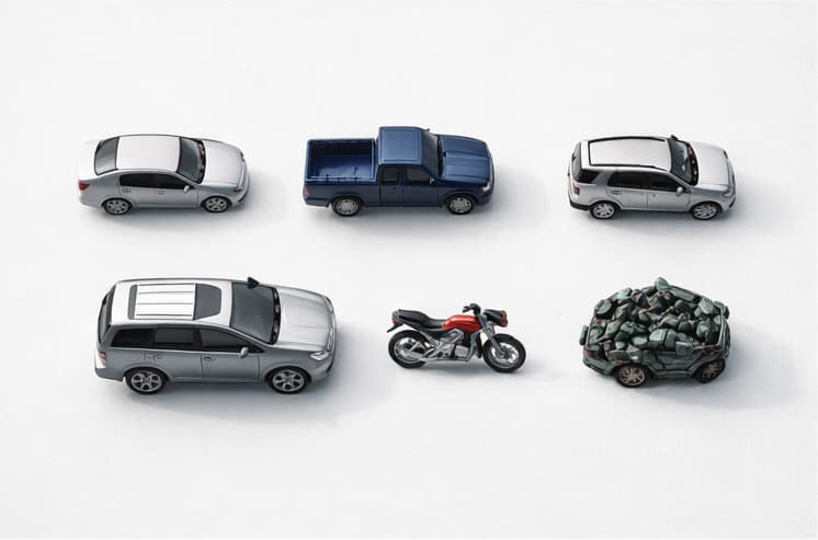 All vehicle types accepted for cash in Calgary: cars, trucks, SUVs, vans, motorcycles, and damaged vehicles